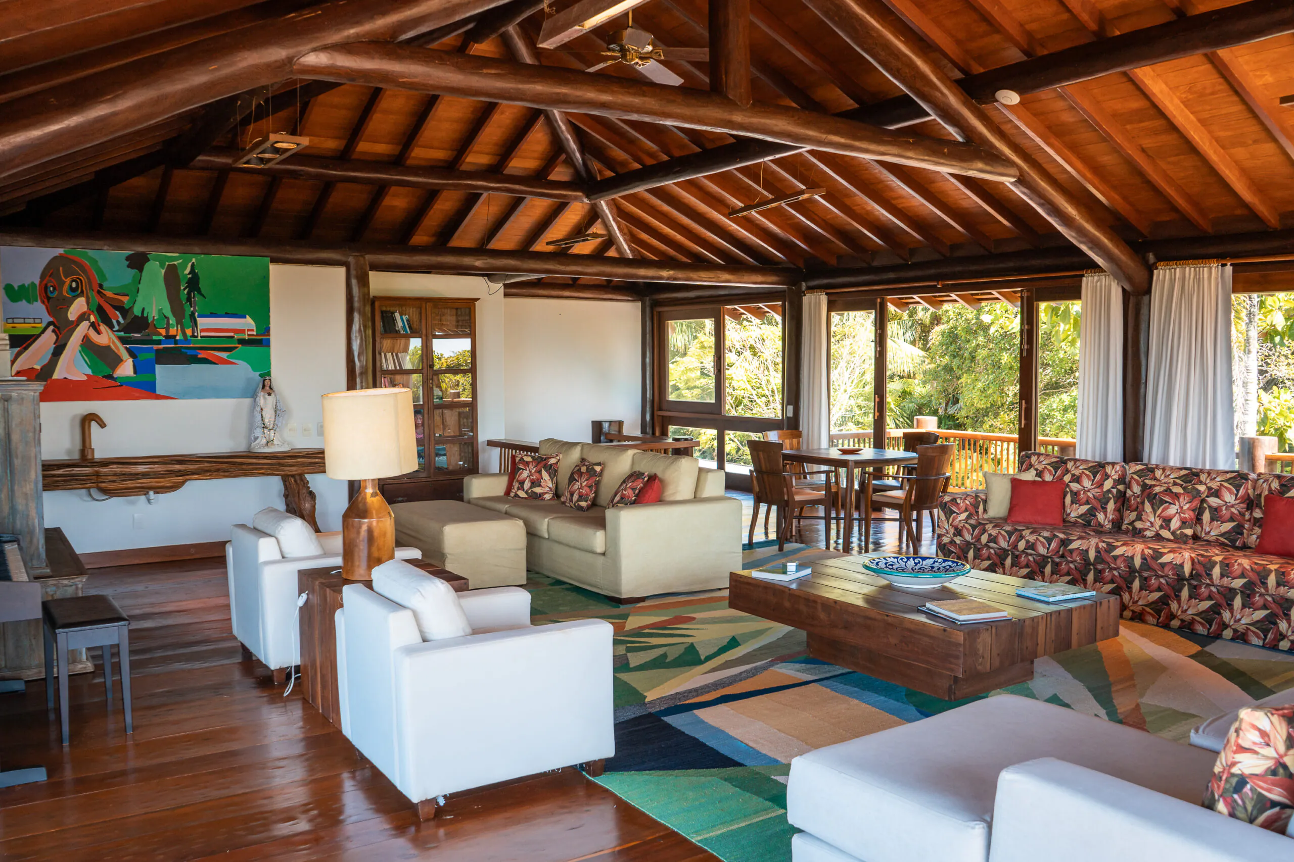 Patimirim Casa Azul - sala de estar y comedor integrados
